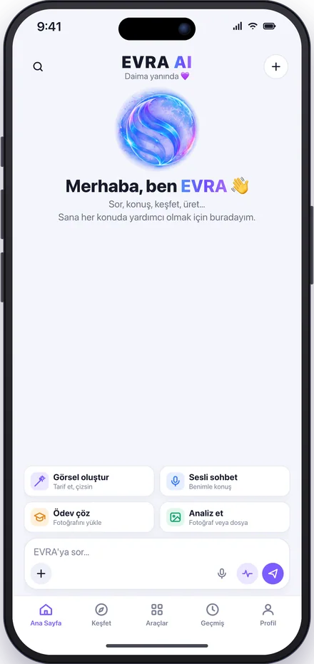 EVRA AI ana sayfa