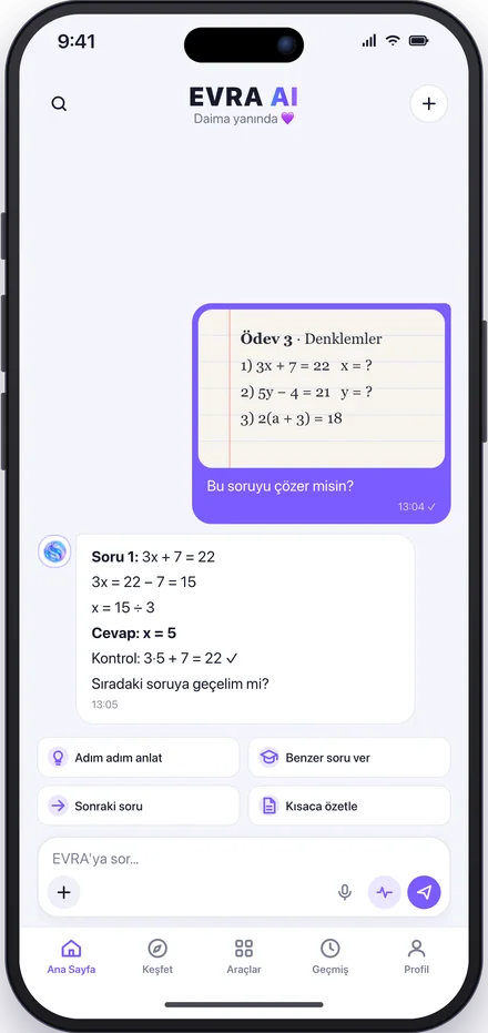 Ödev çözme ekranı